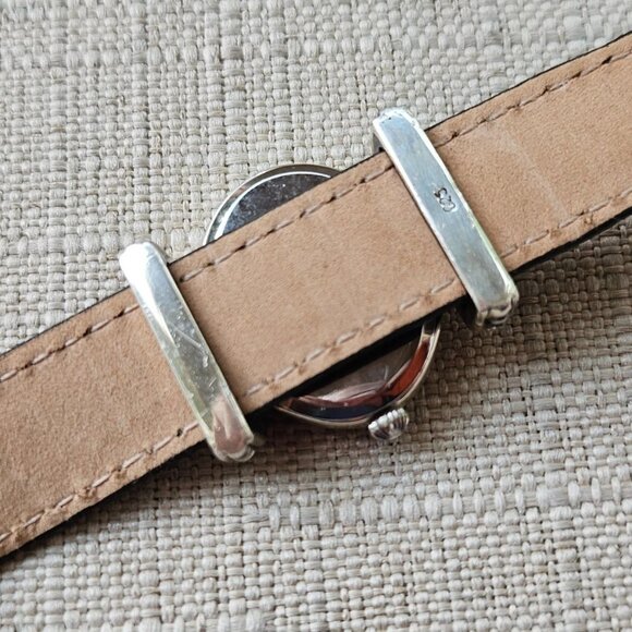 Ecclissi Sterling Silver Ladies Wristwatch Green Tone Genuine Leather Strap Watc - Picture 11 of 13